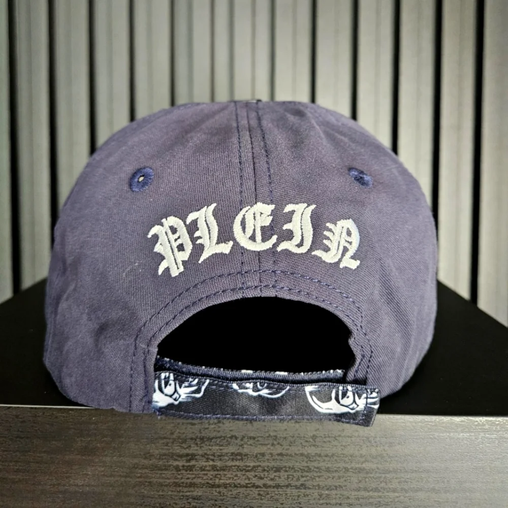 Philipp Plein Navy Blue Skull Cap